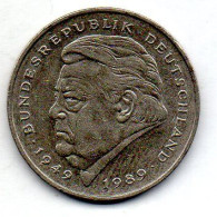 GERMANY - FEDERAL REPUBLIC, 2 Mark, Copper-Nickel, Year 1990-D, KM # 175 - 2 Marcos