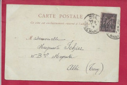 Y&T N°103    NICE   Vers   ALBI  1899 - Briefe U. Dokumente
