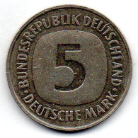 GERMANY - FEDERAL REPUBLIC, 5 Mark, Copper-Nickel, Year 1992-A, KM # 140.1 - 5 Marcos