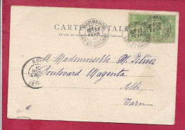 Y&T N°102X2 MARMANDE    Vers   ALBI 1901 - Storia Postale