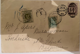 Lettre De G-B V. Lochristi. Marque Et Timbres Taxe. Sceau Commercial Au Dos:Nurseryman, Régent Street - Covers & Documents