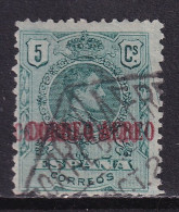 1920 ALFONSO XIII CORREO AÉREO. 5 Cts DOBLE SOBRECARGA USADO. VER - Used Stamps