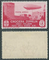 1933 EGEO POSTA AEREA ZEPPELIN 15 LIRE MH * - RC14-9 - Aegean