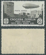 1933 EGEO POSTA AEREA ZEPPELIN 20 LIRE MH * - RC14-9 - Aegean