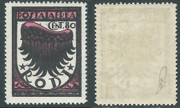 1934 EGEO POSTA AEREA ALA STILIZZATA 80 CENT SASSONE 31A MH * - RC15-10 - Egeo