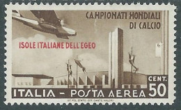 1934 EGEO POSTA AEREA MONDIALI CALCIO 50 CENT MH * - RC17-2 - Aegean