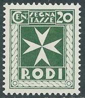 1934 EGEO SEGNATASSE 20 CENT MNH ** - RC15-5 - Aegean