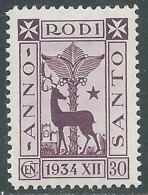 1935 EGEO ANNO SANTO 30 CENT MNH ** - RC15-3 - Ägäis