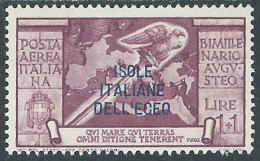 1938 EGEO POSTA AEREA AUGUSTO 1 LIRA MH * - RC14-8 - Ägäis