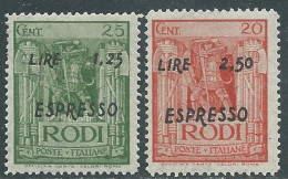 1944 OCCUPAZIONE TEDESCA EGEO ESPRESSO 2 VALORI MNH ** - RC15-4 - Egée (Duitse Bezetting)