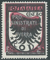 1944 OCCUPAZIONE TEDESCA EGEO POSTA AEREA 80 CENT + 2 LIRE MNH ** - RC15-10 - Egeo (Occup. Tedesca)