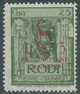 1944 OCCUPAZIONE TEDESCA EGEO PRO SINISTRATI GUERRA 25 CENT + 3 LIRE MNH ** RC17 - Aegean (German Occ.)