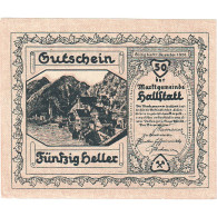 Autriche, Hallstatt, 50 Heller, Blason, 1920, 1920-12-31, SPL, Mehl:FS 345 - Oesterreich