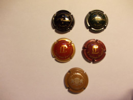 5 Champagne Kroonkurken Capsules Diverse L. Casters / LP Laurent Perrier / De Chanceny - Moet Et Chandon