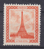 France PARIS La Tour Eiffel Vignette, MNG(*) (2 Scans) - Tourisme (Vignettes)