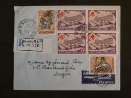 AJ0  VIETNAM  CONG HOA BELLE LETTRE  RARE 1972 PETIT BUREAU WUNG TAU A SAIGON  +BLOC DE 4X TP +AFF. PLAISANT+++ - Viêt-Nam