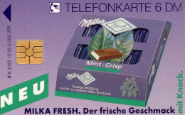 Milka TK K2058/1993 O 20€ Kinder-Schokolade Alpen-Vollmilch Mint-Crisp Box Mit Knack TC Fresh Telecard Of Germany - Alimentazioni