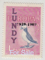 #10 Great Britain Lundy Island Puffin Stamp 1989 60th Anniversary Overprint Trial Mint #146(ix) Price Slashed! - Local Issues