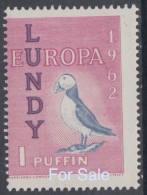 #16 Great Britain Lundy Island Puffin Stamp 1989 60th Anniversary Overprint Perforation Shift #146 Price Slashed! - Local Issues