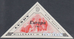 #48 Great Britain Lundy Island Puffin Stamp 1961 Europa Overprint 9p #138p Retirment Sale Price Slashed! - Emissione Locali