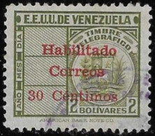 Venezuela 1951 Used Telegraph Stamp Surcharged 30 Centimos On 2 Bolivares [WLT1658] - Venezuela