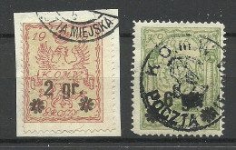 POLEN Poland 1915 Stadtpost Warschau Michel 9 - 10 O - Used Stamps
