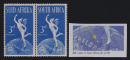 South Africa, SG 130b, MNH Pair "Lake In East Africa" Variety - Unused Stamps