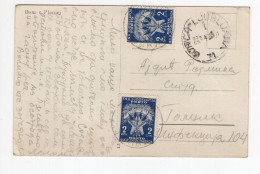 1951. YUGOSLAVIA,SLOVENIA,TPO 71 GORICA-LJUBLJANA,NO FRANKING,2 X 2 DIN. POSTAGE DUE IN GOLNIK,POSTCARD,USED - Yougoslavie