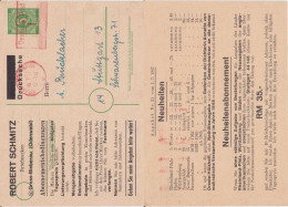 All Bes Ziffer Ganzsache P 950 ZF Priv Zudruck Groß Bieberau 1947 (2) - Postal  Stationery