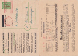 All Bes Ziffer Ganzsache P 950 ZF Priv Zudruck Groß Bieberau 1947 (2) - Ganzsachen