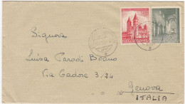 LUSSEMBURGO - BUSTA VIAGGIATA PER GENOVA - ITALIA - 1953 - Storia Postale