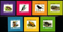 01-KOLUMBIEN - 2015 -MNH SET- ADHESIVES - FAUNA - SCARCE - FROGS,BIRDS,MONKEY,CROCODILE - Colombie