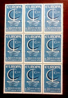 France Bloc De 9 Timbres Neuf  N**  YT N° 1490 EUROPA 1966 - Feuilles Complètes