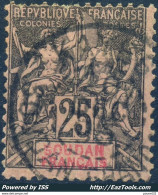 TIMBRE SOUDAN FRANCAIS TYPE GROUPE 25c N° 10 AVEC CACHET KAYES DU 20 DEC 95 - Oblitérés