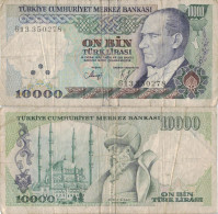 Turkey 10 000 Lira 1970 (1982) P-199c Banknote Europe Currency Turquie Truthahn Türkei #5185 - Turquie