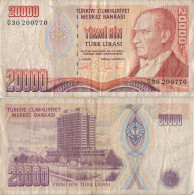 Turkey 20 000 Lira 1970 (1995) P-202 Banknote Europe Currency Turquie Truthahn Türkei #5186 - Türkei