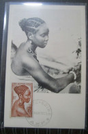 Congo Moyen Jeune Fille Bacongo Cpa Timbrée  1955 - Französisch-Kongo
