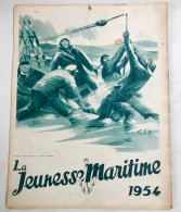 Rare Calendrier Illustré Jeunesse Maritime Catholique JMC Bateau Pêche Pêcheur Heure Coefficient De Marée Port De Brest - Autres & Non Classés