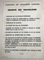 Plaque Plastifiée Compagnie Des Messageries Maritimes Sécurité - Autres & Non Classés