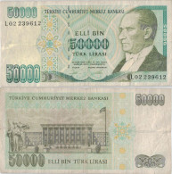 Turkey 50 000 Lira 1970 (1995) P-204 Banknote Europe Currency Turquie Truthahn Türkei #5188 - Türkei