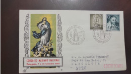 P) 1954 SPAIN, MARIAN YEAR, NATIONAL MARIAN CONGRESS, CIRCULATED TO BARCELONA, FDC, XF - Other & Unclassified