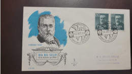 P) 1954 SPAIN, STAMP DAY, MENENDEZ Y PELAYO, CIRCULATED TO BUENOS AIRES, FDC, XF - Autres & Non Classés