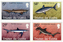 42761 MNH TRISTAN DA CUNHA 1982 TIBURONES - Tristan Da Cunha