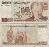 Turkey 100 000 Lira 1970 (1991) P-205b Banknote Europe Currency Turquie Truthahn Türkei #5191 - Turchia