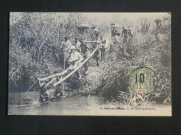 AK0 GABON  MOYEN CONGO  BELLE CARTE   1912 LE  PALANQUIN + 1F SURCHARGé   +AFF. INTERESSANT++ + - Storia Postale