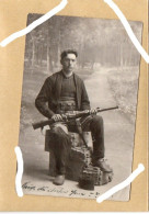 MILITARY INTEREST MAN WITH GUN BELGRADE 1914 OLD R/P POSTCARD YUGOSLAVIA SERBIA USED AND WRITTEN WW1 WAR - Yougoslavie