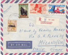 CONGO - BUSTA  - RAC. - VIAGGIATA PER  MILANO - ITALIA - 1964 - Covers & Documents