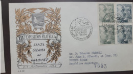 P) 1954 SPAIN, III PHILATELIC EXHIBITION GRAMANET, GENERAL FRANCO, CIRCULATED TO BUENOS AIRES ARG, FDC, XF - Autres & Non Classés