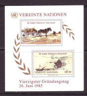 United Nations Vienna Block 3 MNH ** Horses Nature (1985) - Ungebraucht