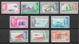 CAYMAN ISLANDS 1950 King George VI Pictorials, Bradbury Wilkinson Printings',Turtle,Boat,Map,Fish,Farm,SET MNH (**) - Cayman Islands